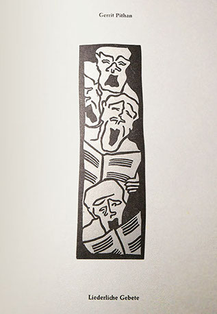 Illustration: Liderliche Gebete, Linolschnitt von Gerrit Pithan